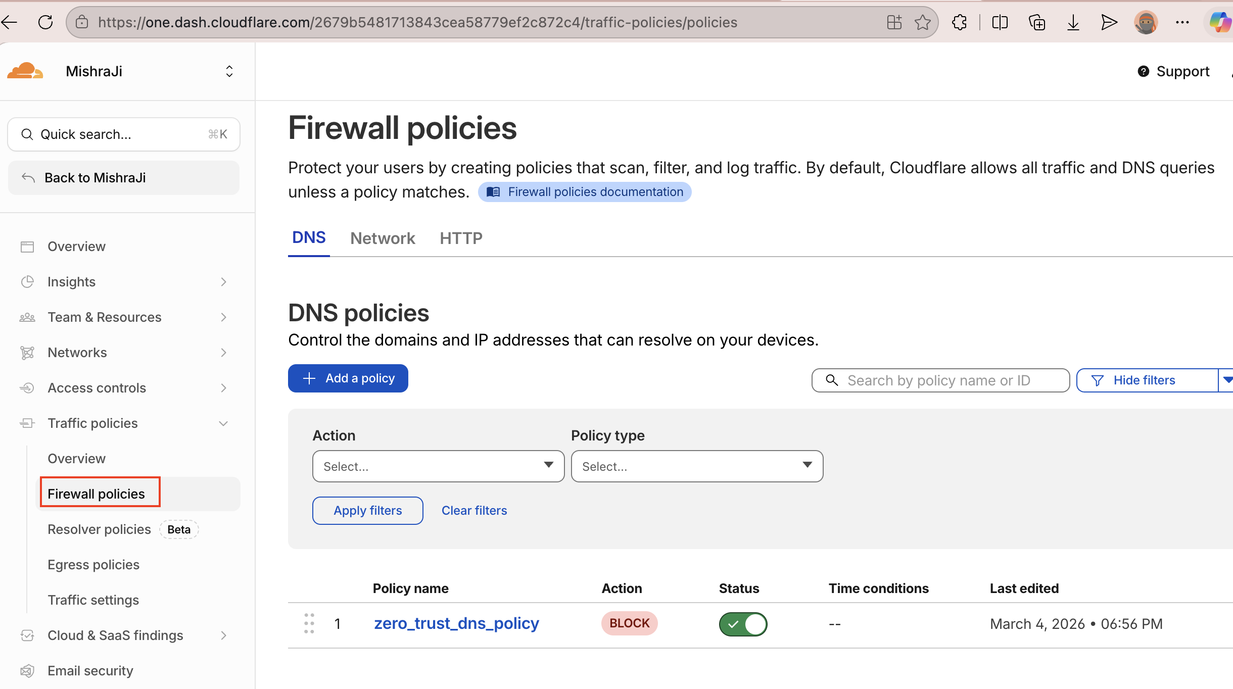 Firewall DNS Policy