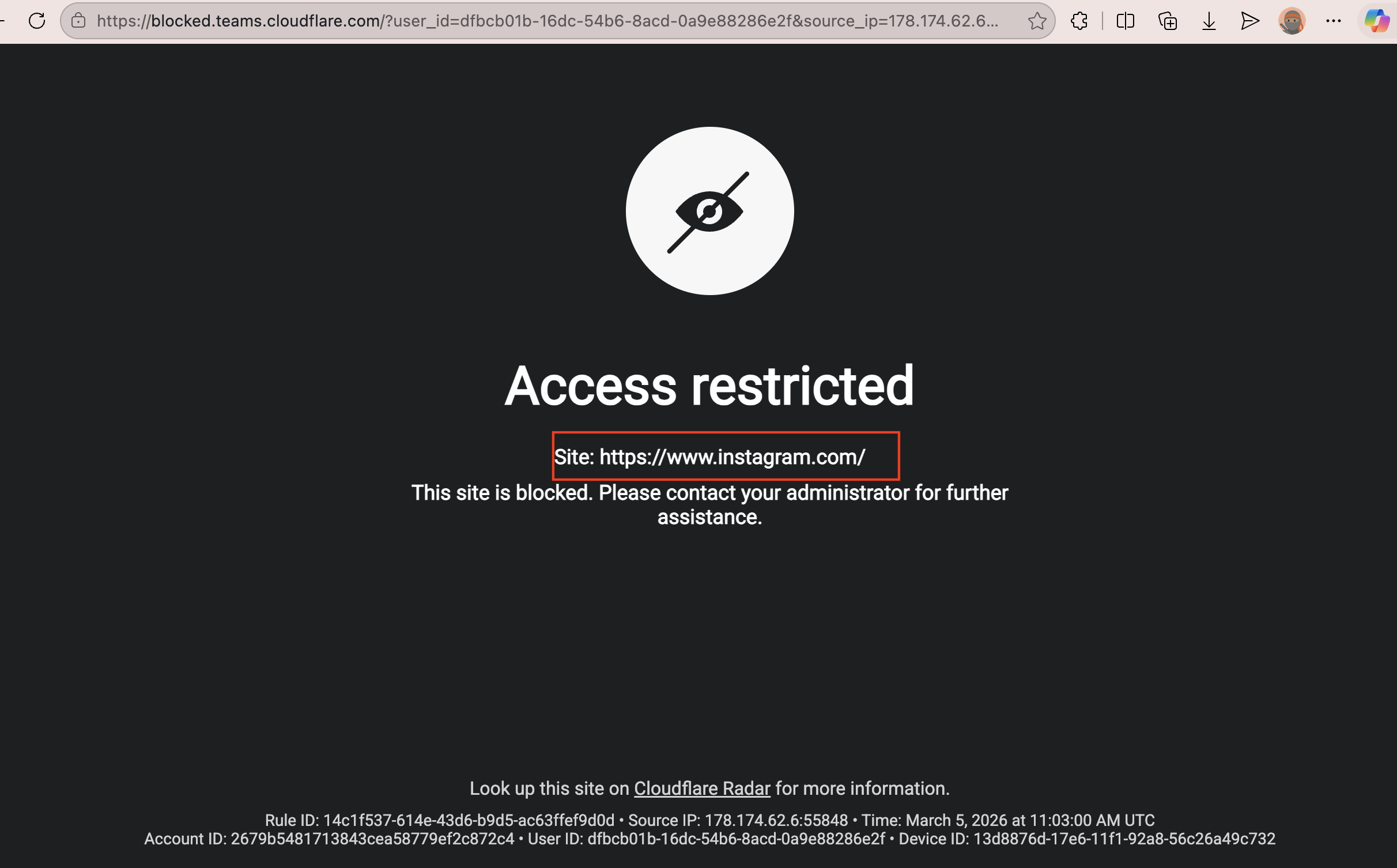 Page Blocked By HTTP Policy