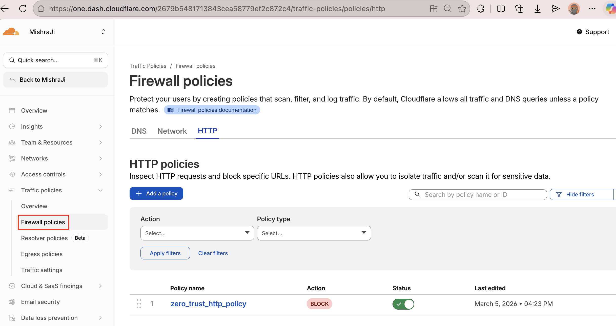 Firewall HTTP Policy
