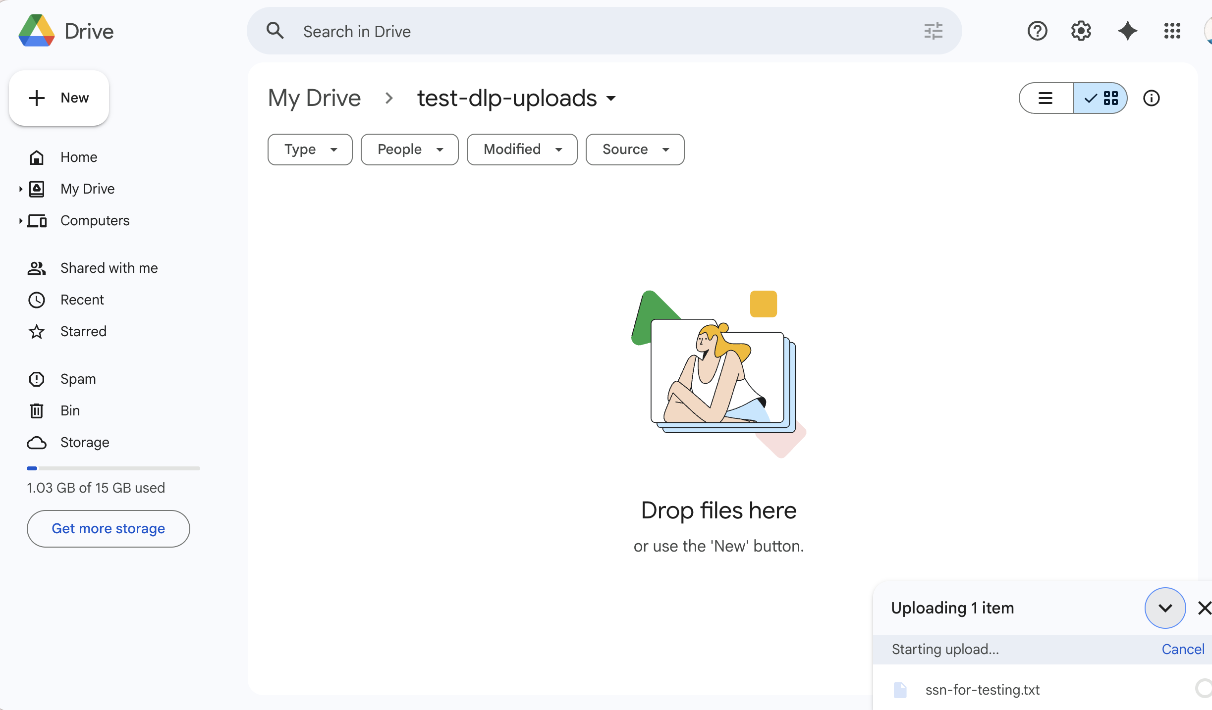Google Drive upload failed