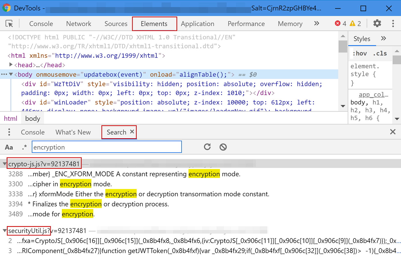 Figure 4: Search result for &rsquo;encryption'.