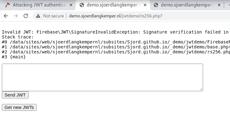 Signature verification failed.