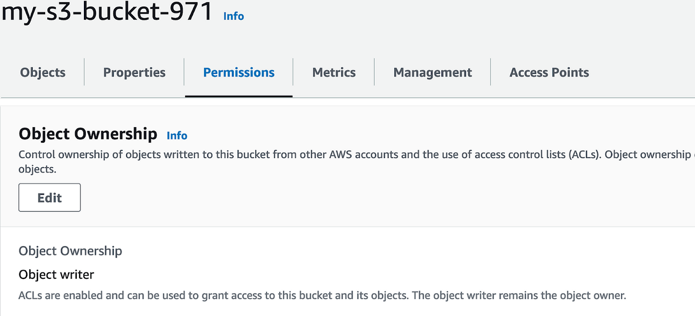 Settings to disable Bucket ACL