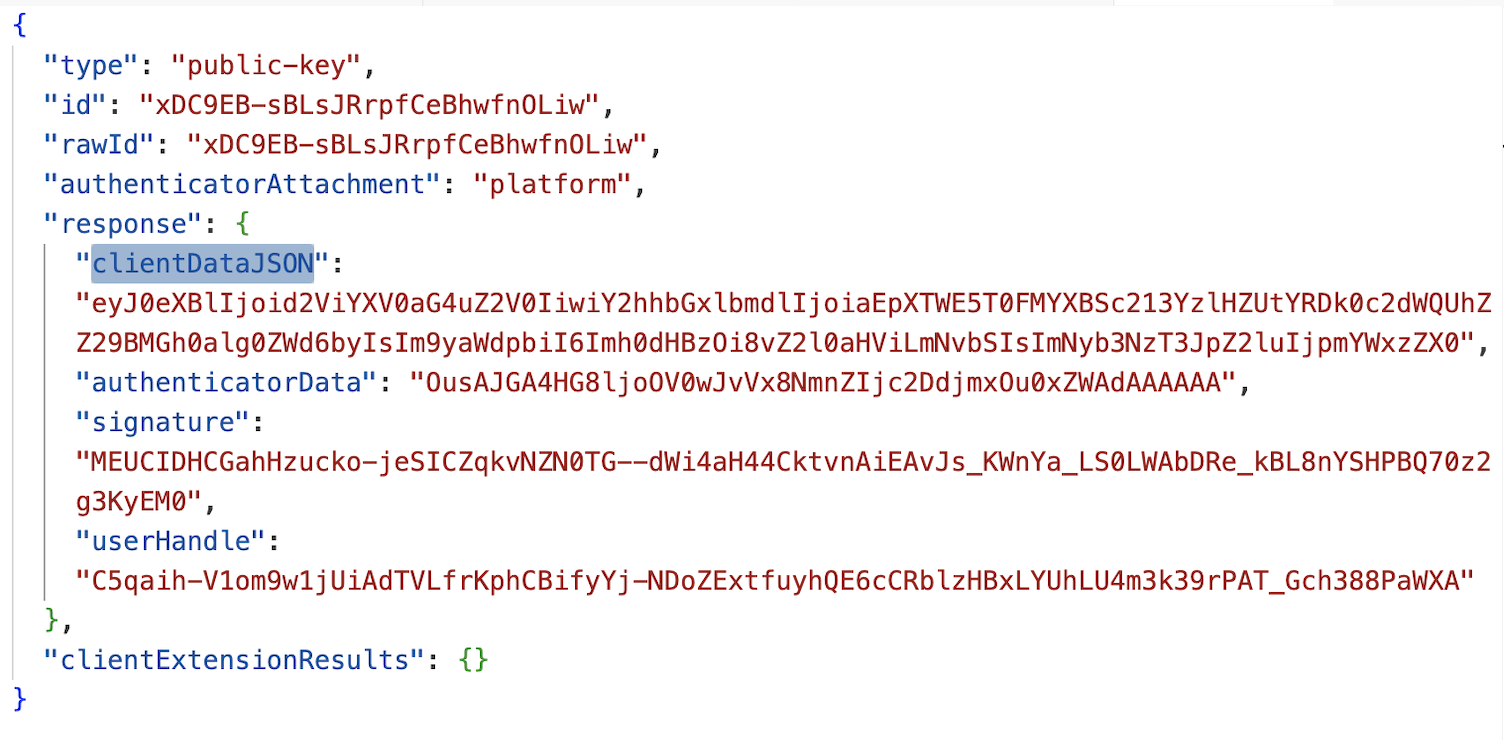 Full View of The WebAuthentication Request